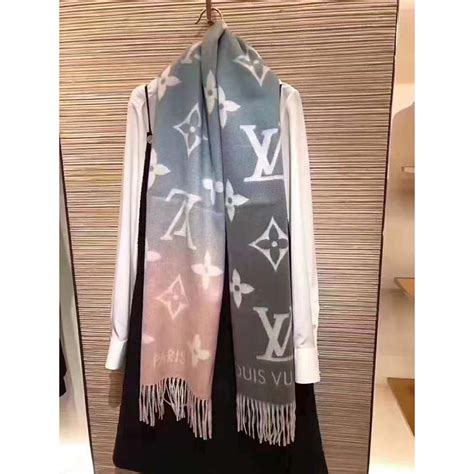 lv grey blue shawl scarf|louis vuitton purse scarf.